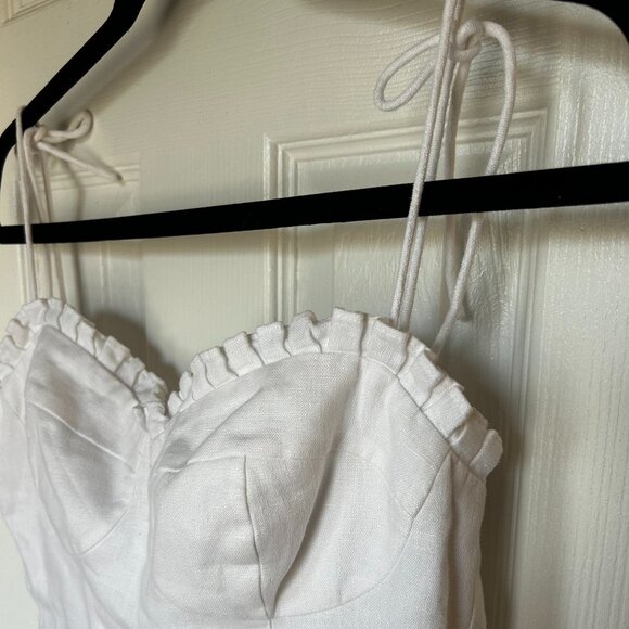 White Reformation Andie Linen Dress Color with bust - Picture 3 of 4